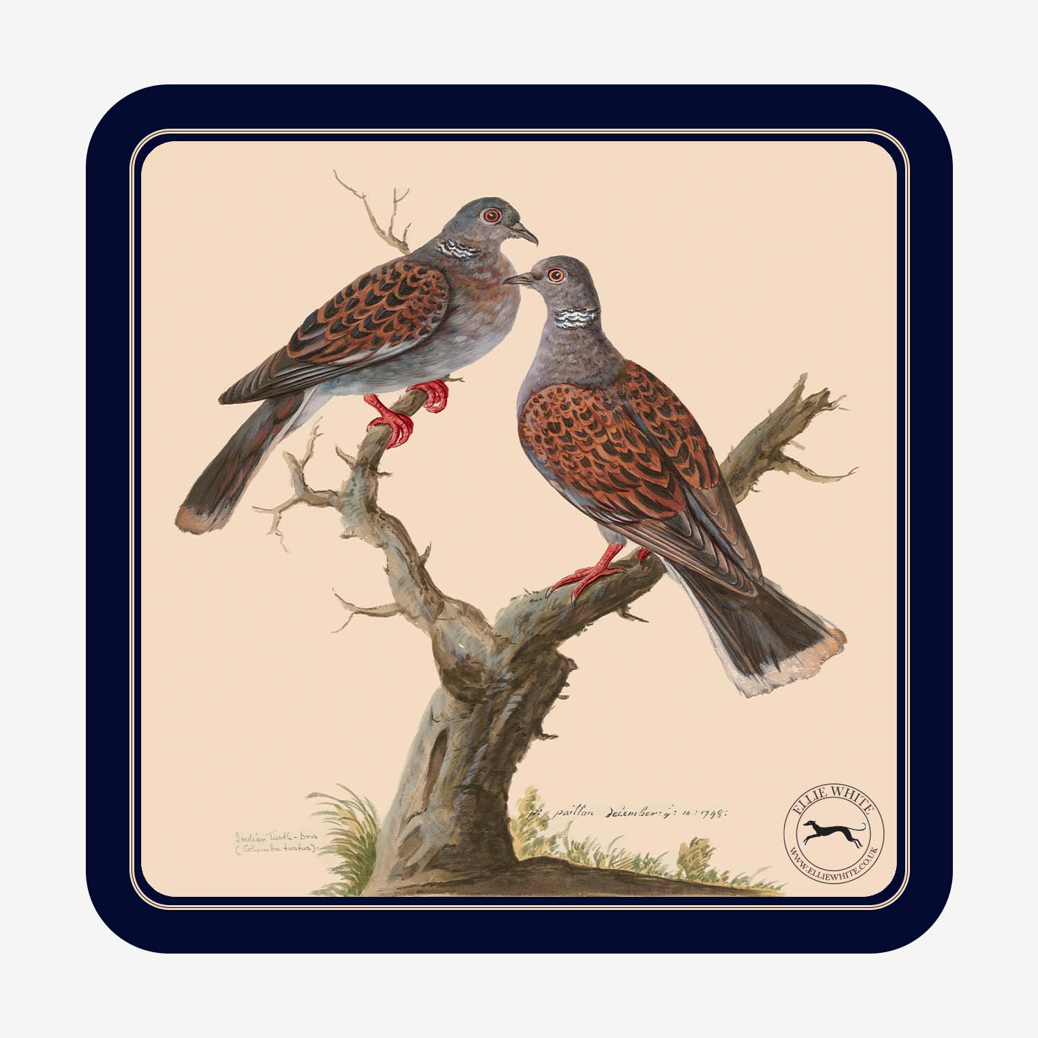 Turtle Dove Coaster | Turtle Dove Drinks Mat
